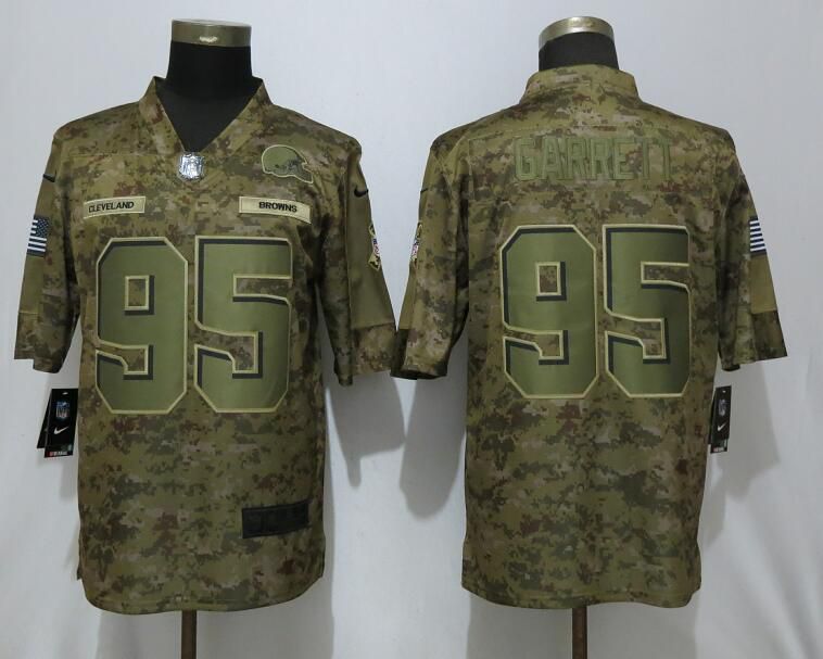 Men Cleveland Browns #95 Garrett Nike Camo Salute to Service Limited NFL Jerseys